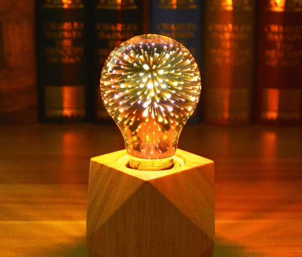 3D LED Dekorativ Lyspære – Sølvbelagt Glass, E27, 6.3 Tommer - NordHjem