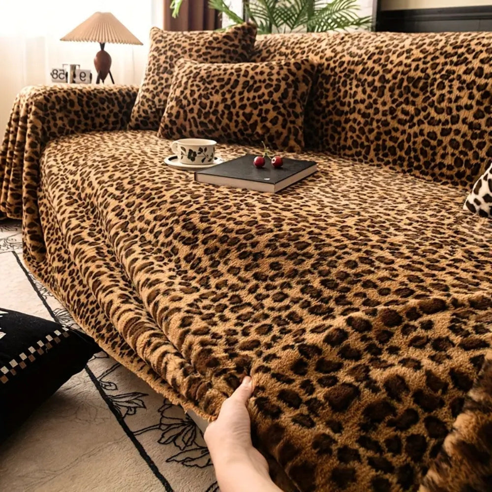 Lunt sofatrekk med leopardmønster – Classic Brun