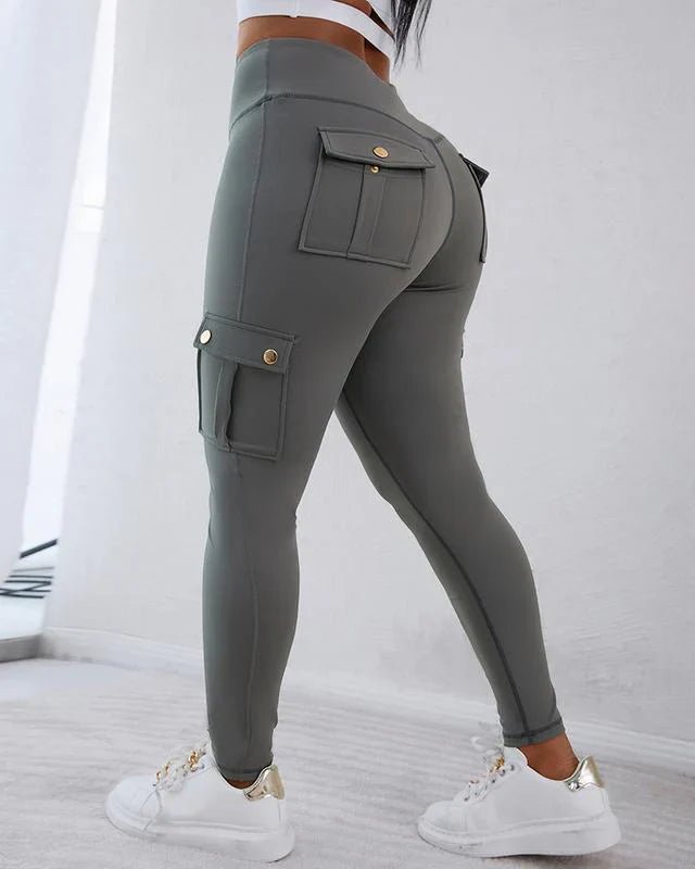 Dame Cargo Bukse Høy Midje Slim Fit - NordHjem