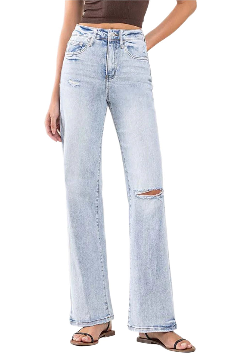 Dame Flare Jeans Høy Midje Vintage Stil - NordHjem