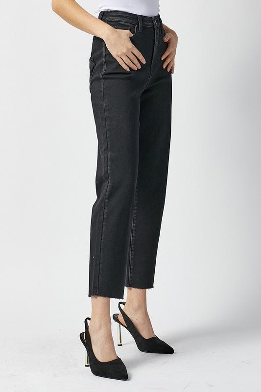 Dame Høyt Liv Mom Fit Jeans Vasket - NordHjem