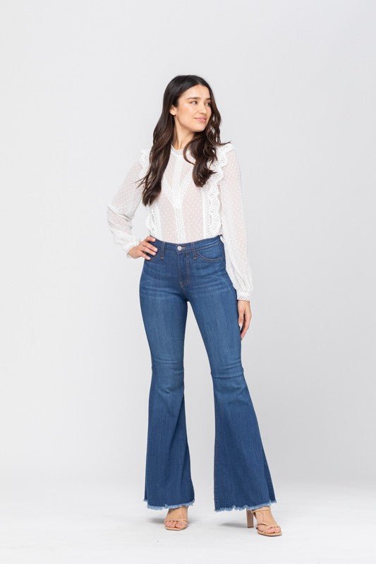 Dame Høyt Liv Super Flare Jeans - NordHjem
