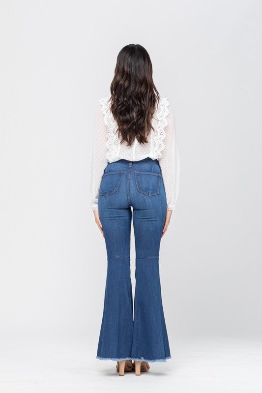 Dame Høyt Liv Super Flare Jeans - NordHjem