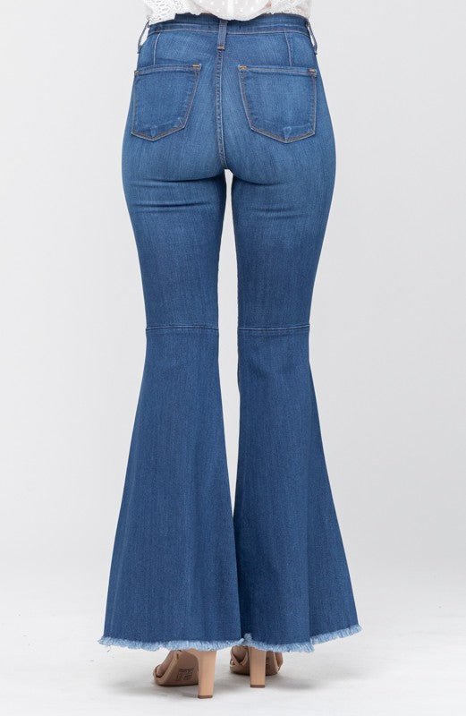 Dame Høyt Liv Super Flare Jeans - NordHjem