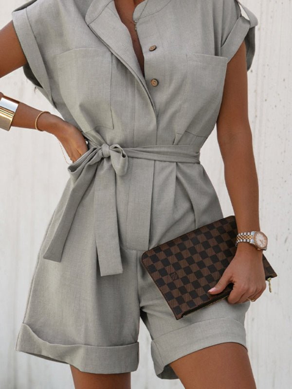Dame Jumpsuit Enkelt Knapp Avslappet Design - NordHjem