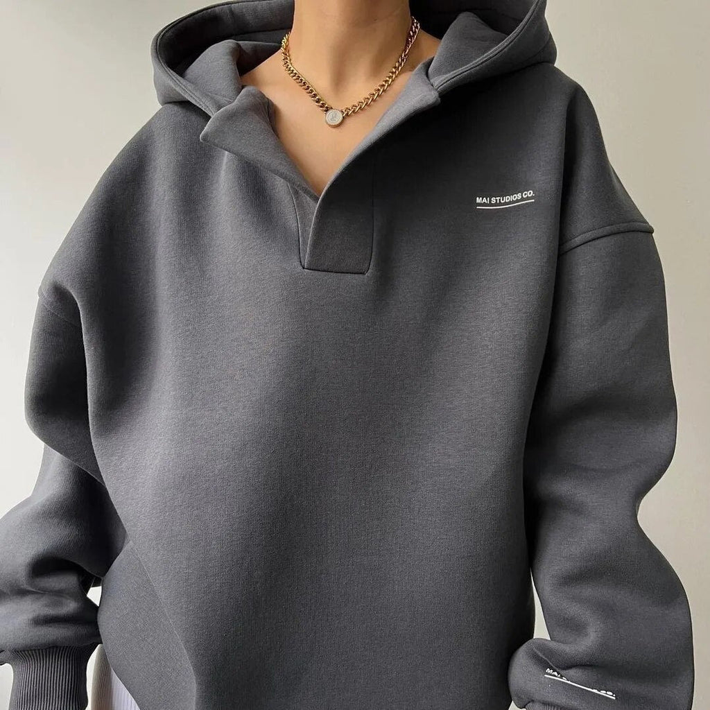 Dame Kapuzenpullover Løs Vinterdesign Myk Stoff - NordHjem