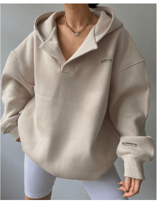 Dame Kapuzenpullover Løs Vinterdesign Myk Stoff - NordHjem