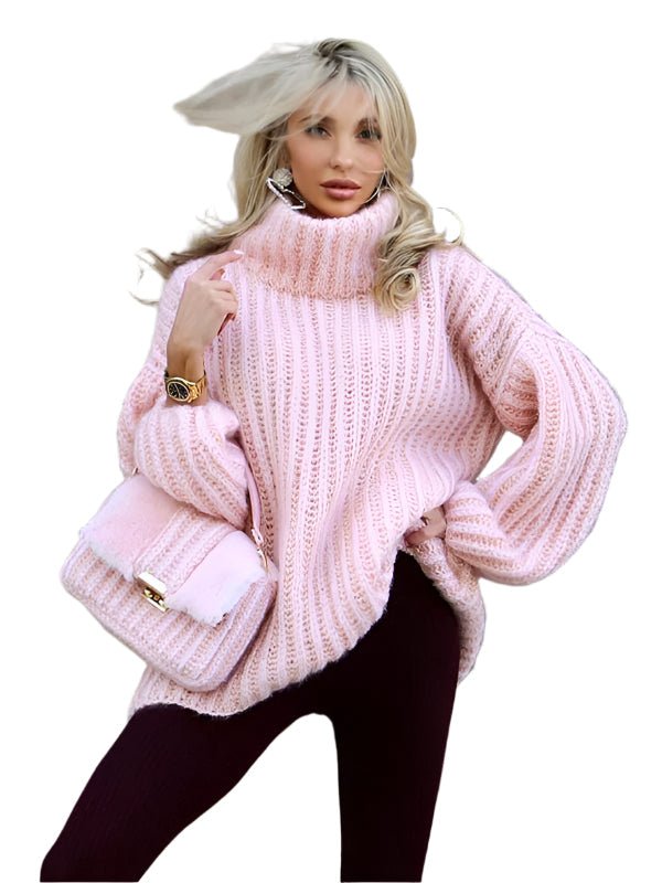 Dame Pullover Genser med Lange Ermer i Fluffy Design - NordHjem