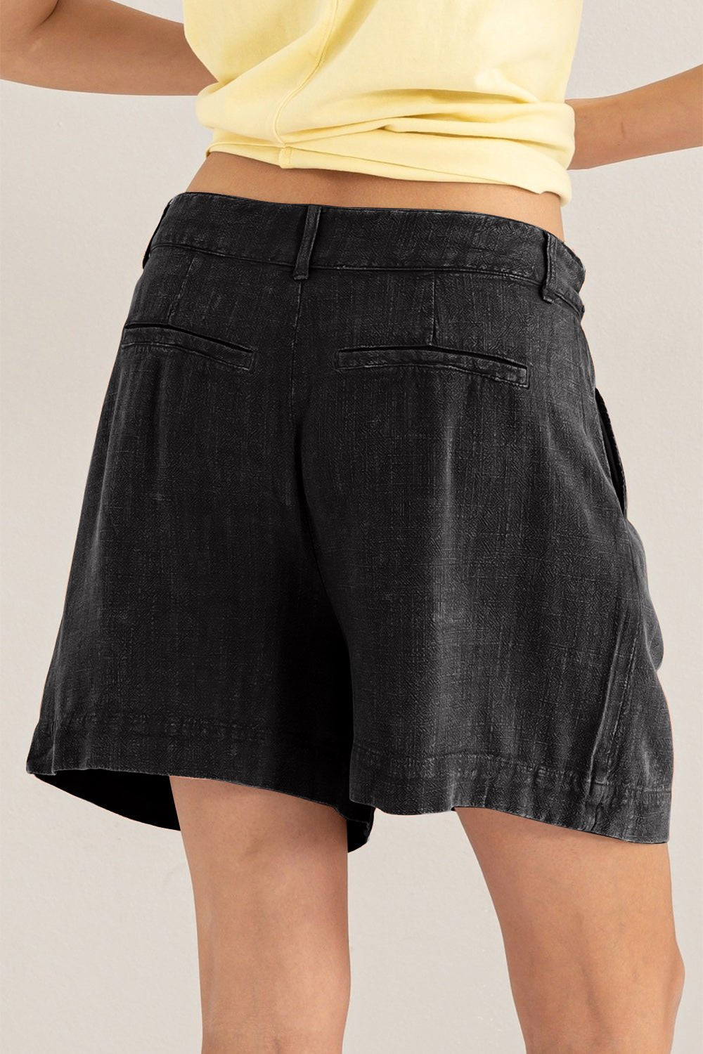 Dame Shorts Høyt Liv Plisseringer Rayon Lin - NordHjem