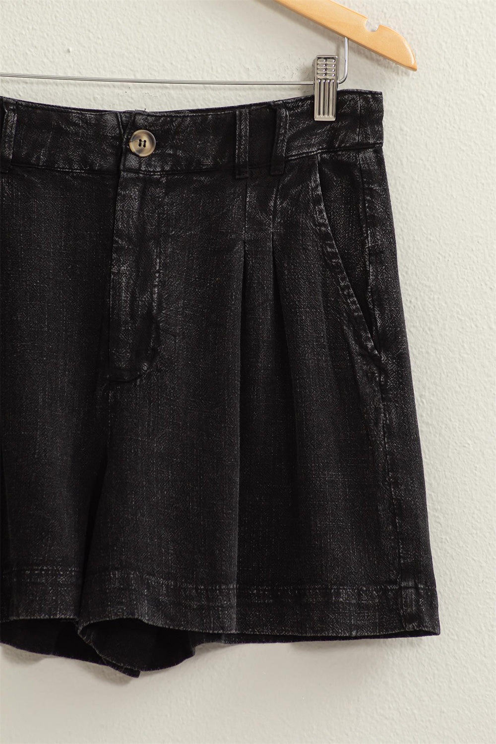 Dame Shorts Høyt Liv Plisseringer Rayon Lin - NordHjem