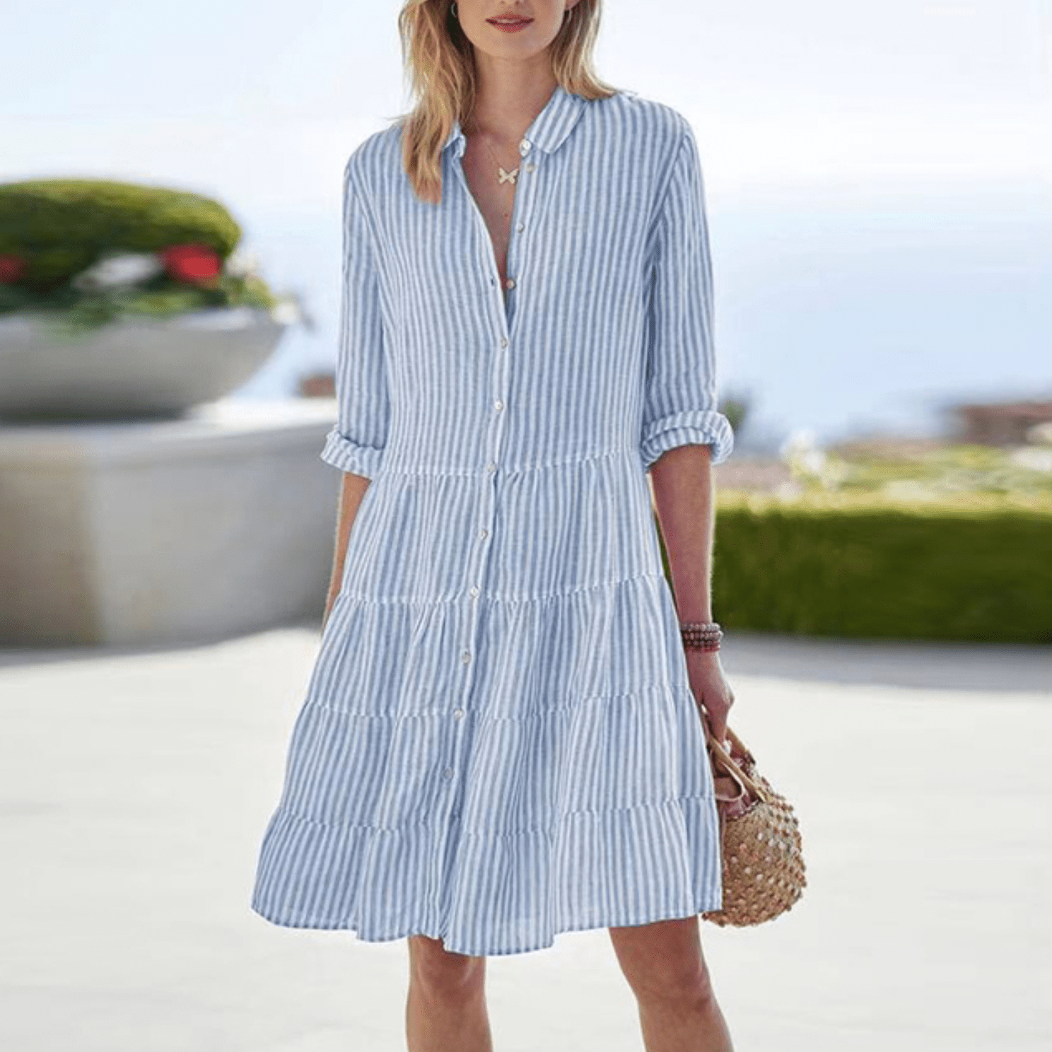 Dame Sommerkjole Moderne Design Lett Stoff - NordHjem