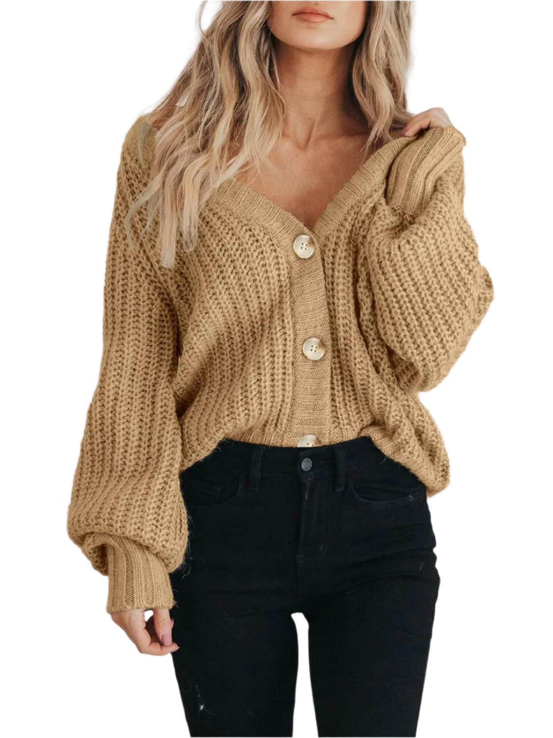 Dame Strikkejakke Oversized Chunky - NordHjem