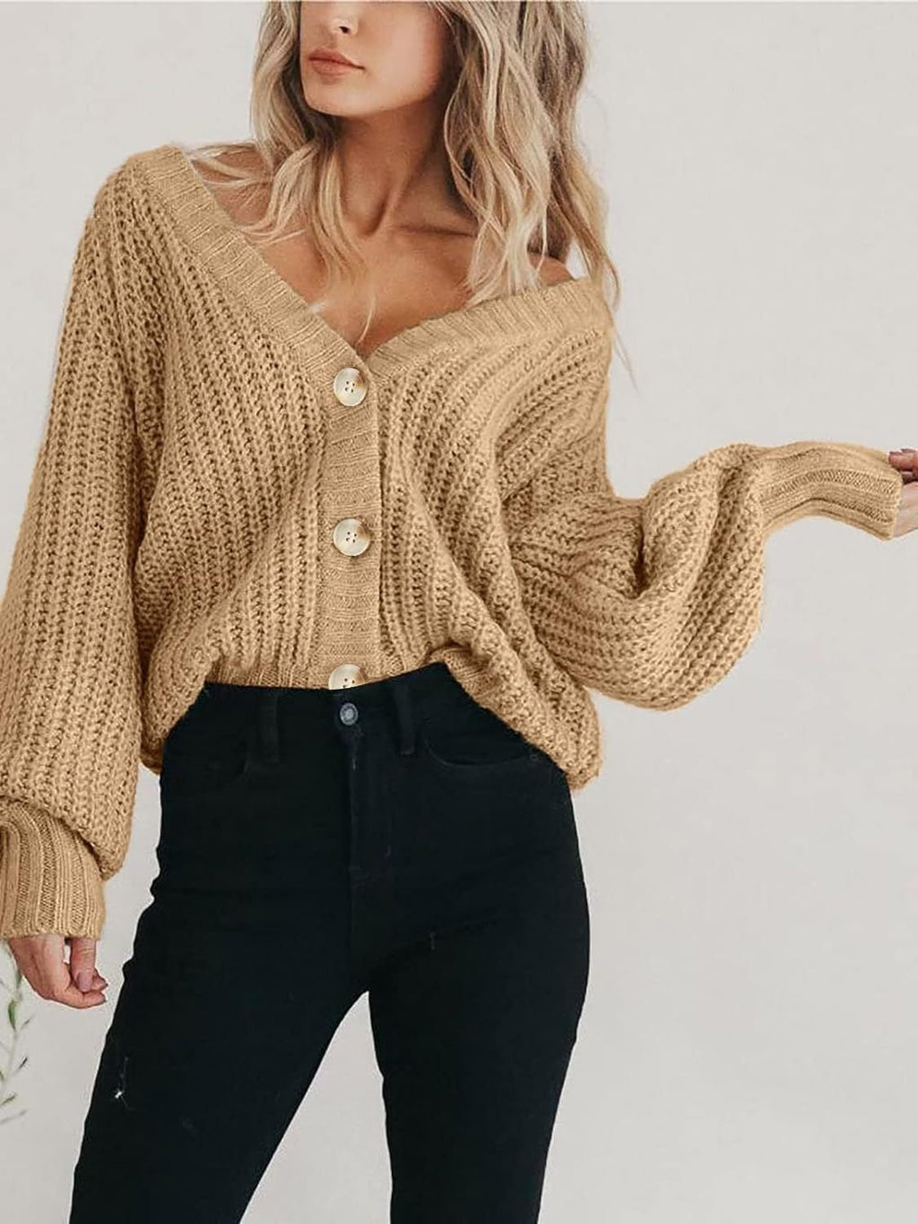 Dame Strikkejakke Oversized Chunky - NordHjem