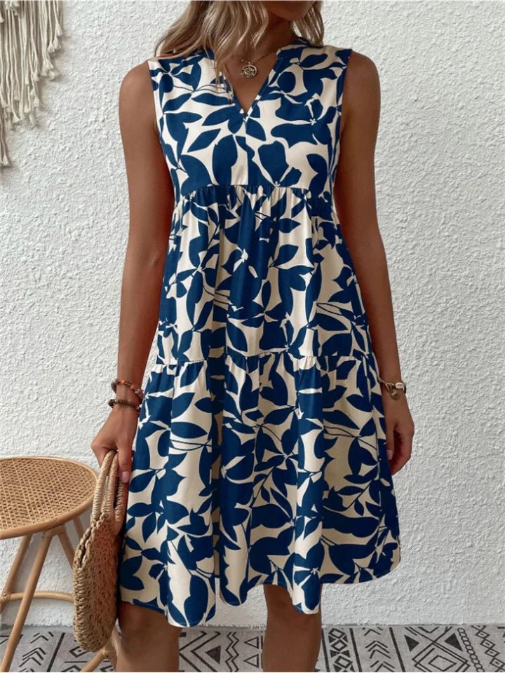 Damen A - Linien Sommerkleid mit Blumenmuster - NordHjem