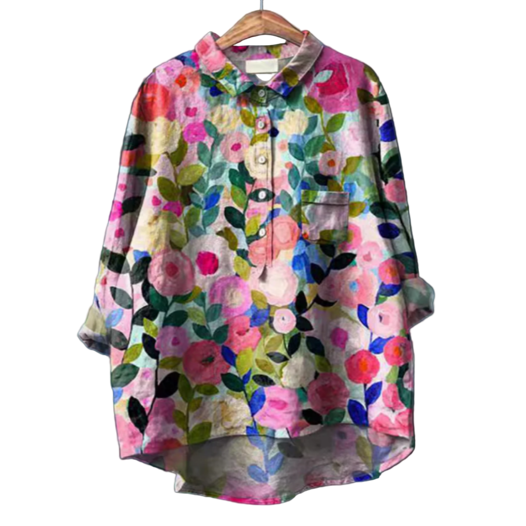 Damens Bluse med Blomsterdesign - NordHjem