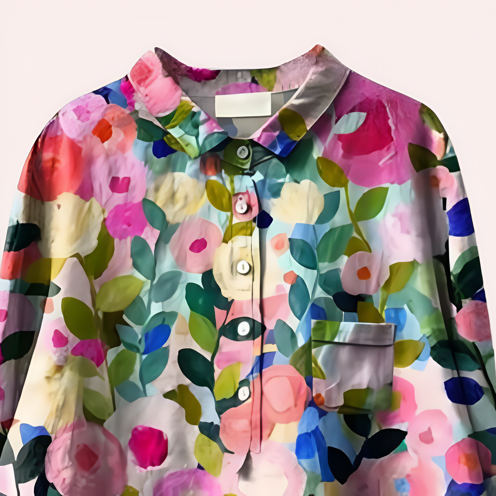 Damens Bluse med Blomsterdesign - NordHjem