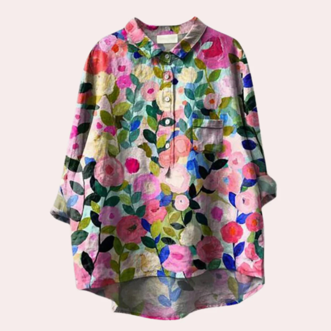 Damens Bluse med Blomsterdesign - NordHjem