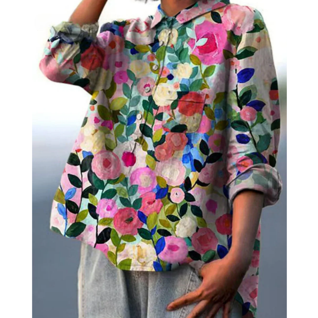 Damens Bluse med Blomsterdesign - NordHjem