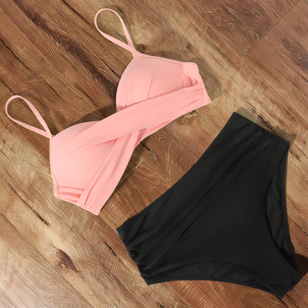 Damens Høy Midje Bikini Sett Moderne Elastisk Stoff - NordHjem