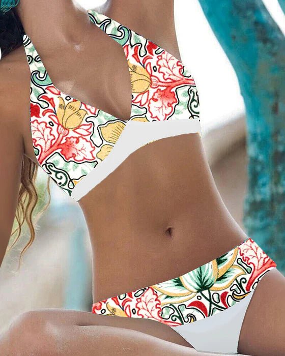 Damens Moderne Bikini med Blomster - og Prikkemønster - NordHjem