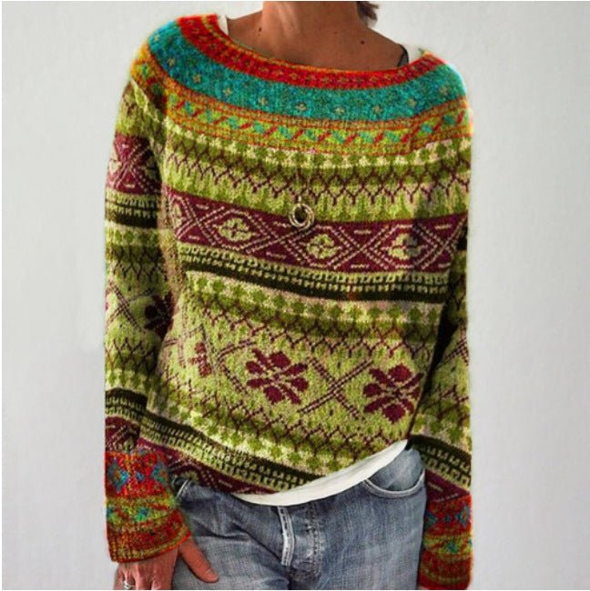 Damens Retro Pullover Xanthe i Klassisk Stil - NordHjem