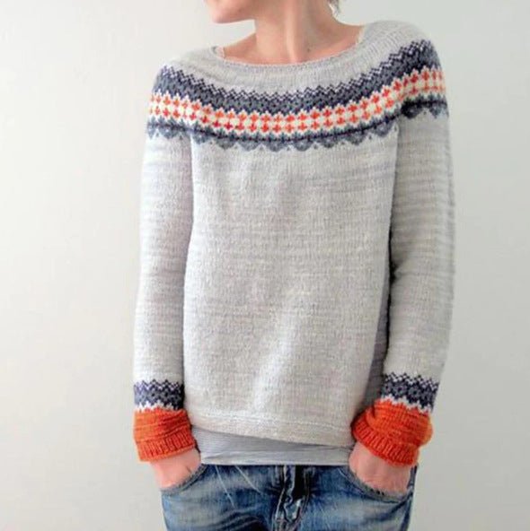 Damens Retro Pullover Xanthe i Klassisk Stil - NordHjem