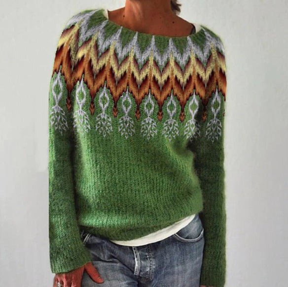 Damens Retro Pullover Xanthe i Klassisk Stil - NordHjem