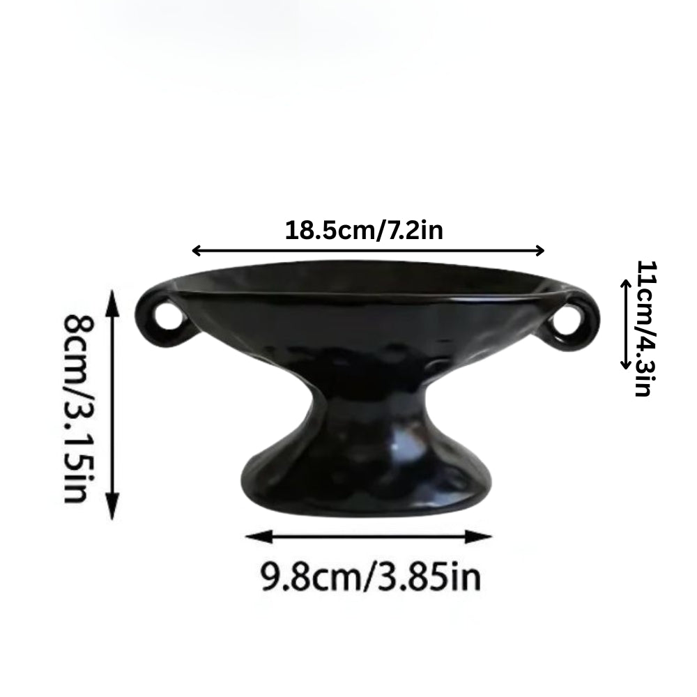 Oval keramikkorganisator med to hanker