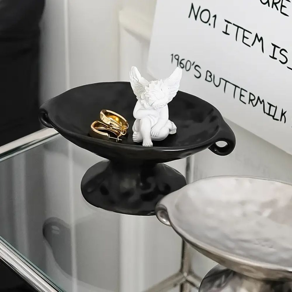 Oval keramikkorganisator med to hanker