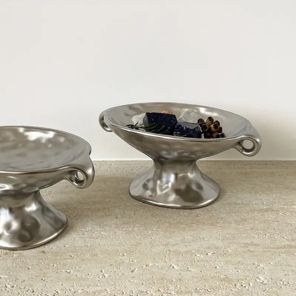 Oval keramikkorganisator med to hanker