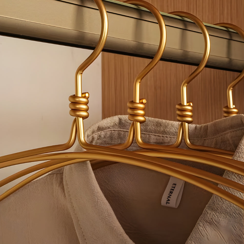 Ekstra brede elegante kleshengere i aluminium | Sett med 6