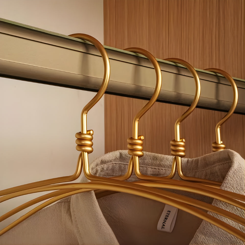 Ekstra brede elegante kleshengere i aluminium | Sett med 6