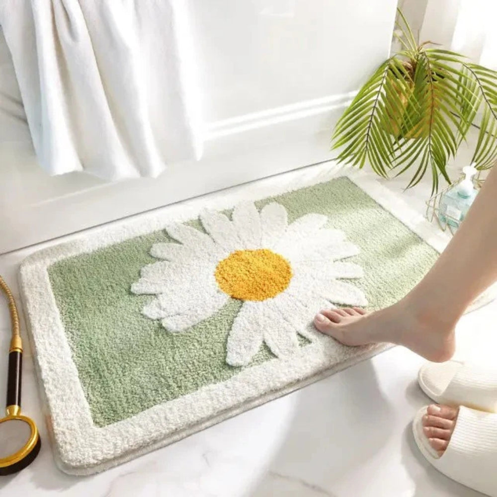 Fleur plysjbadematte med blomster