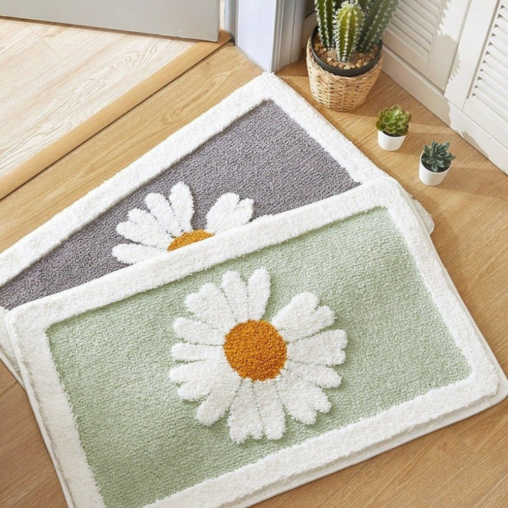 Fleur plysjbadematte med blomster