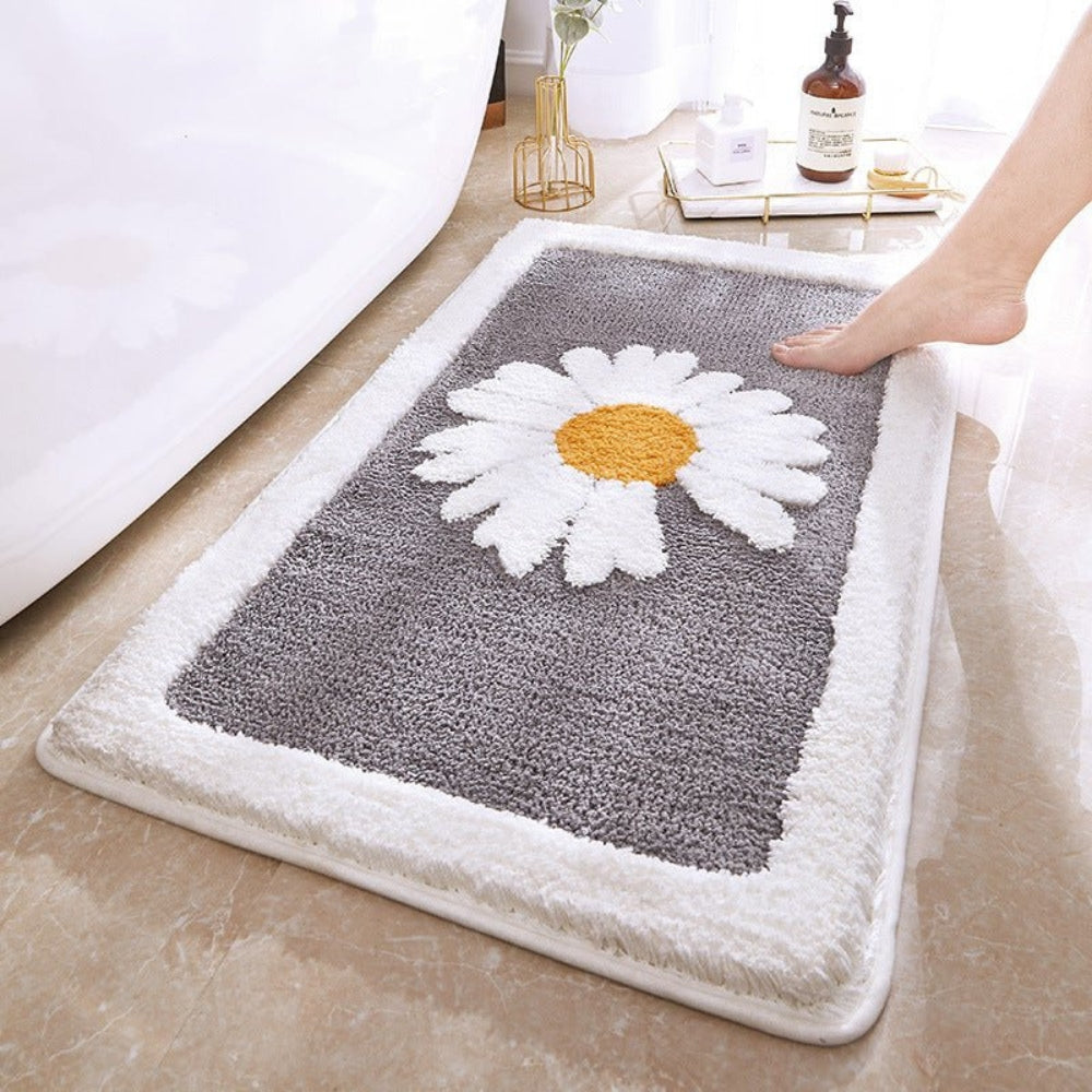 Fleur plysjbadematte med blomster