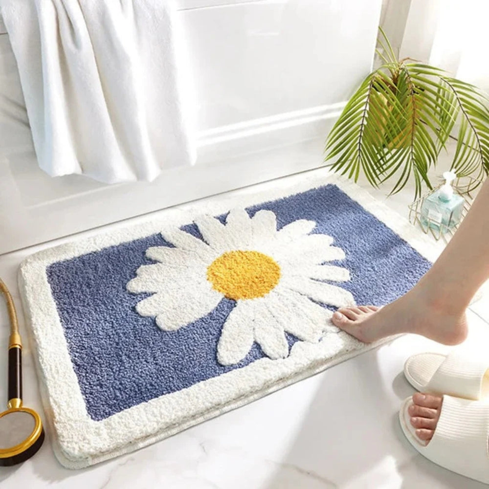 Fleur plysjbadematte med blomster