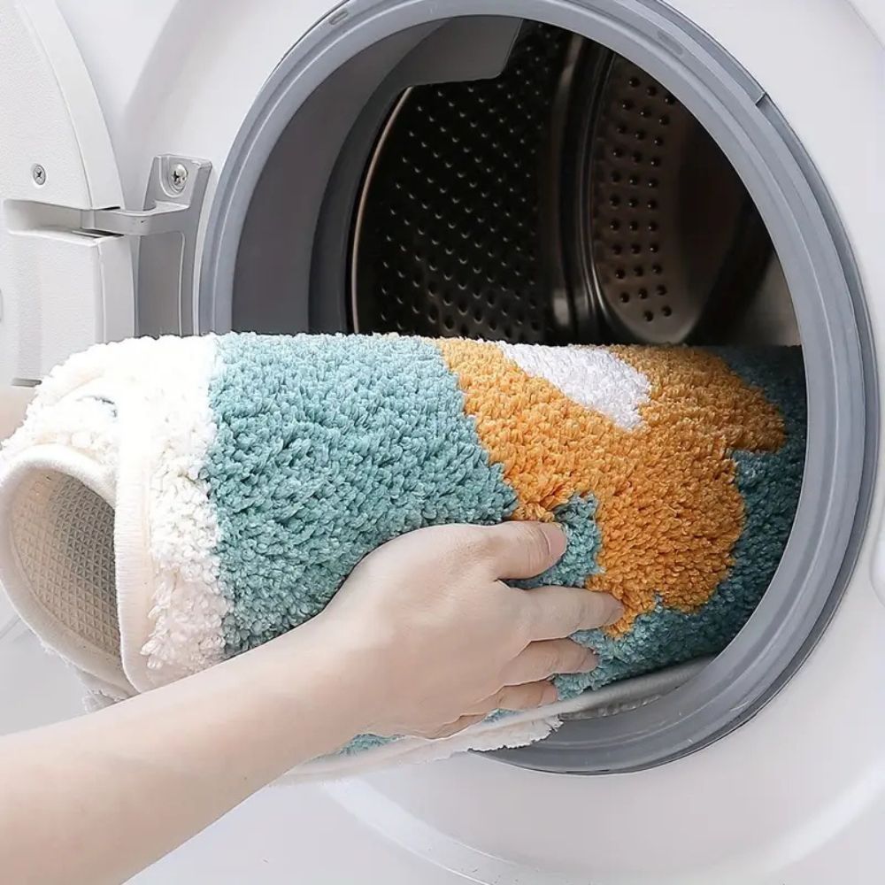 Tuftet absorberende badematte med blomster