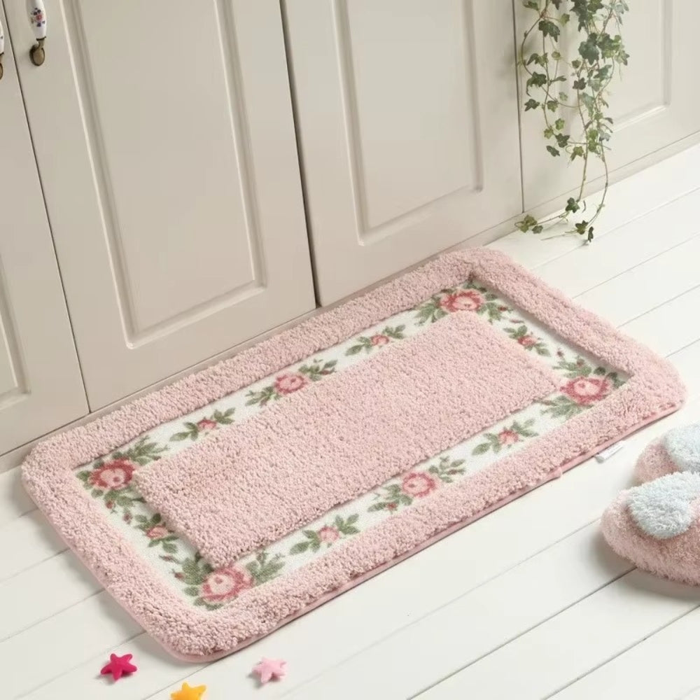 Absorberende badematte med blomsterbord – Ruby Garden
