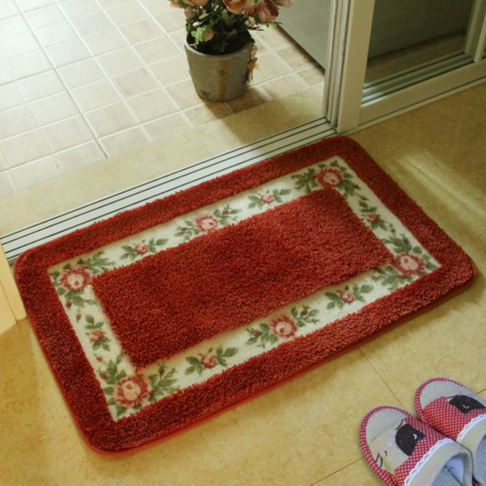 Absorberende badematte med blomsterbord