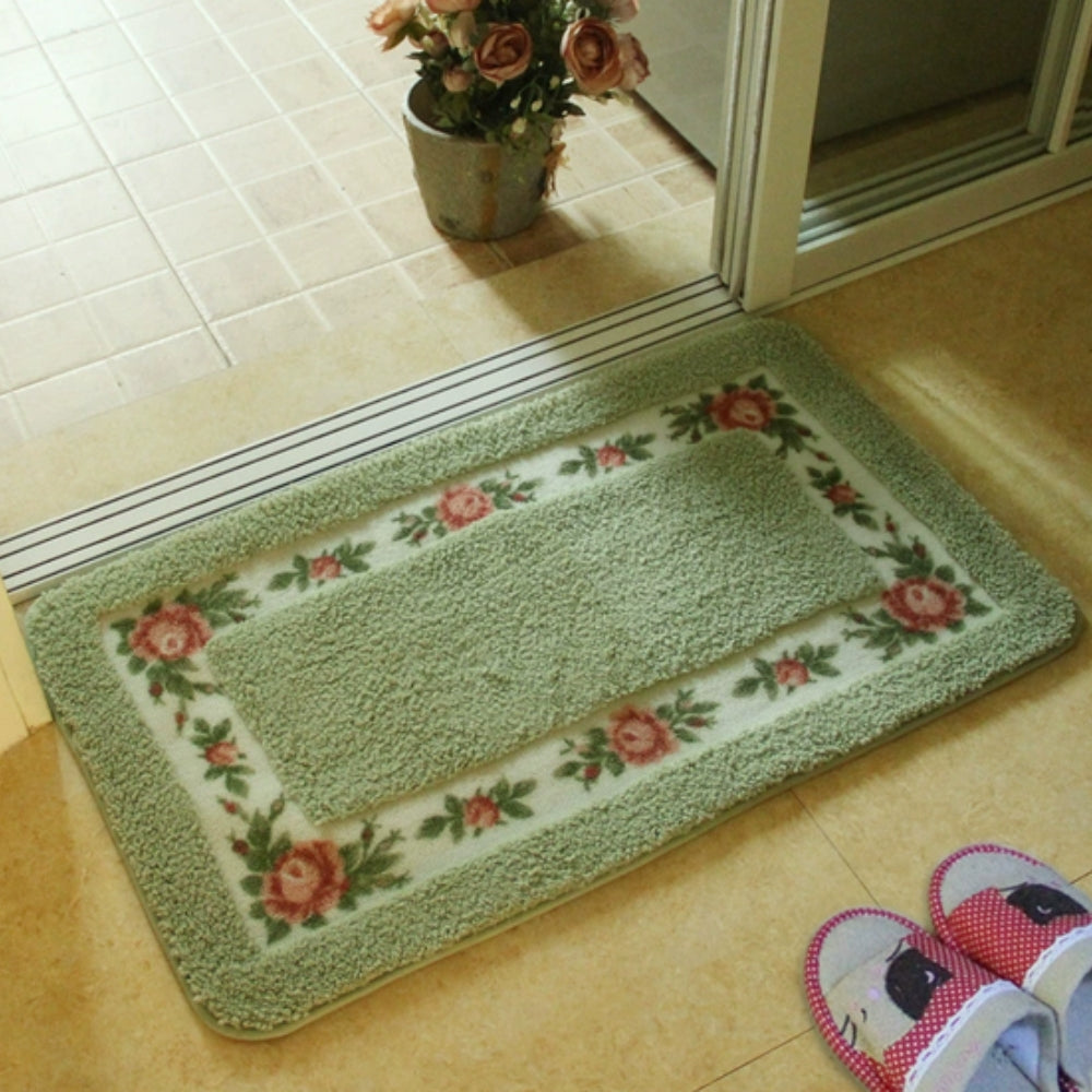 Absorberende badematte med blomsterbord