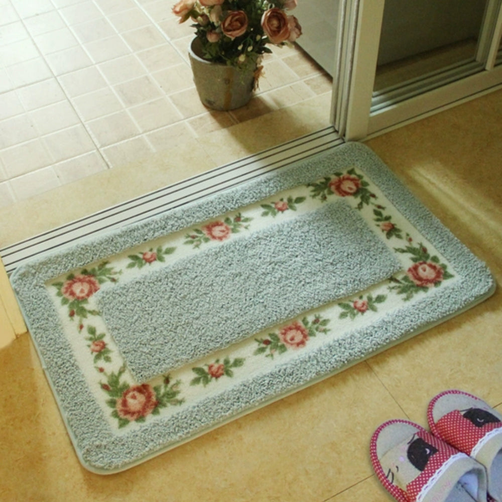 Absorberende badematte med blomsterbord