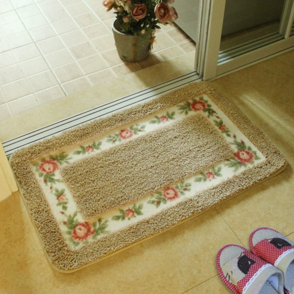 Absorberende badematte med blomsterbord