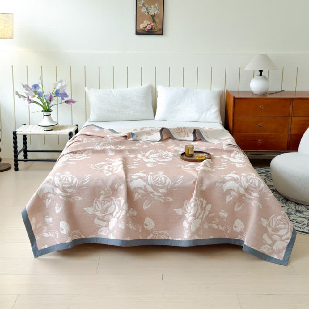 Flouriva bomullspledd med rosa roser – 59"x79"