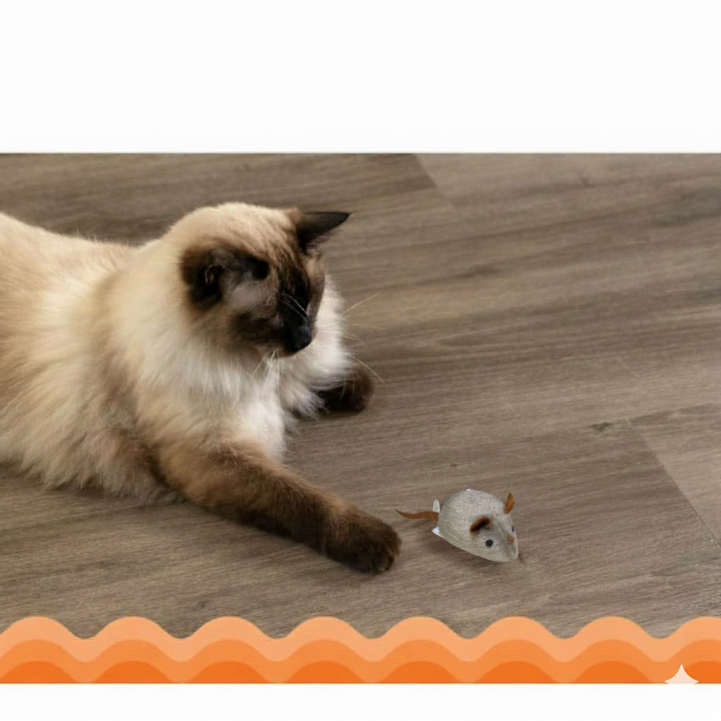Catfri® SqueakyMouse 1+1 GRATIS: Realistisk Interaktiv Plysj Katte Leke Pepende Mus