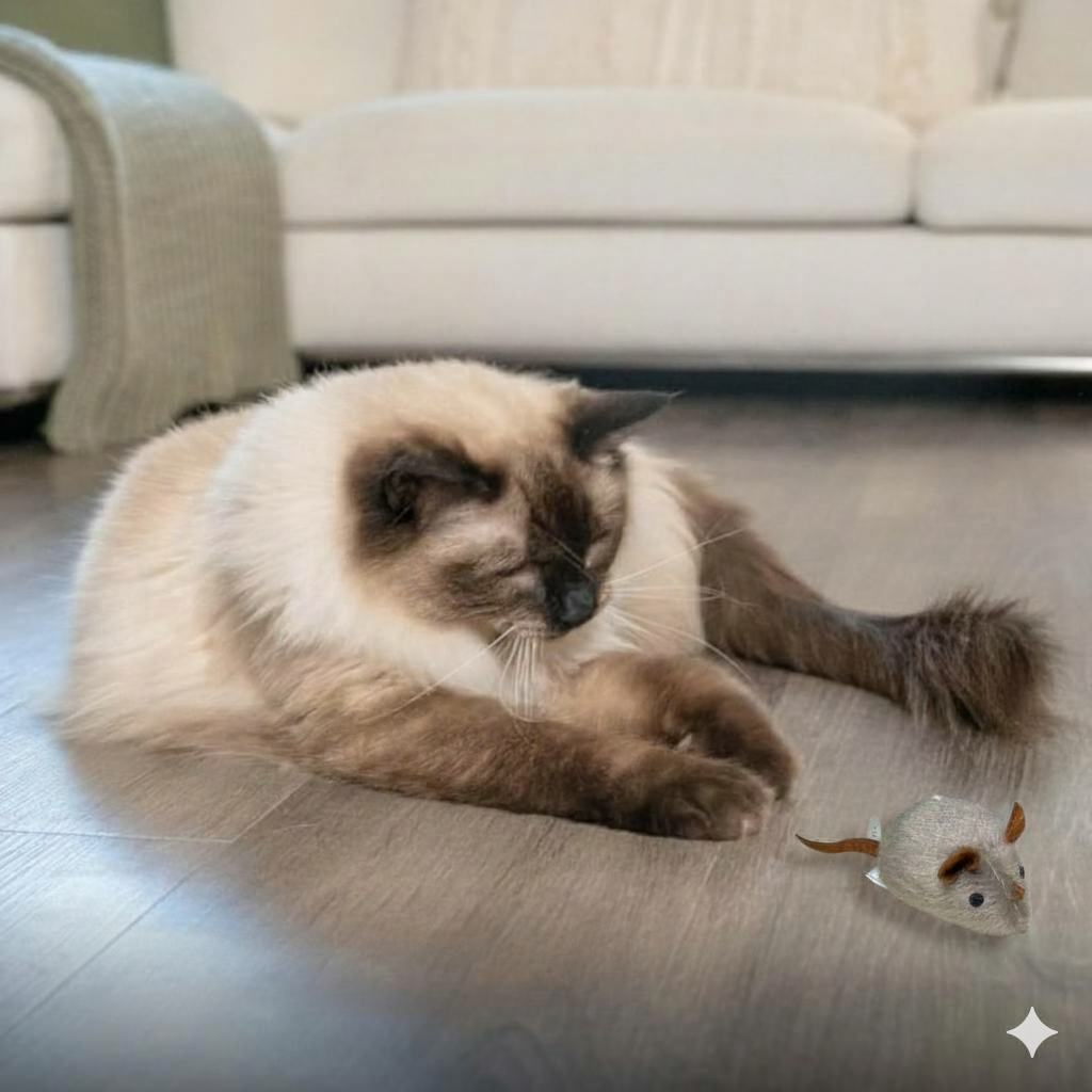 Catfri® SqueakyMouse 1+1 GRATIS: Realistisk Interaktiv Plysj Katte Leke Pepende Mus