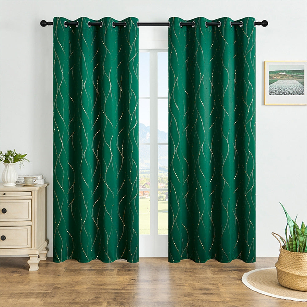 Elegant blank mørkleggingsgardin – Emerald Swirl