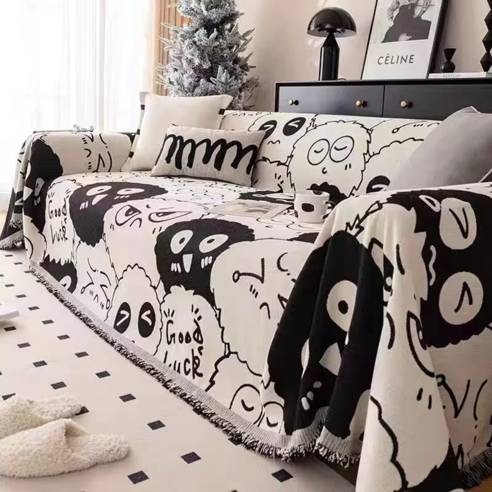 Gremlin chenille-sofatrekk med tegneseriemotiv