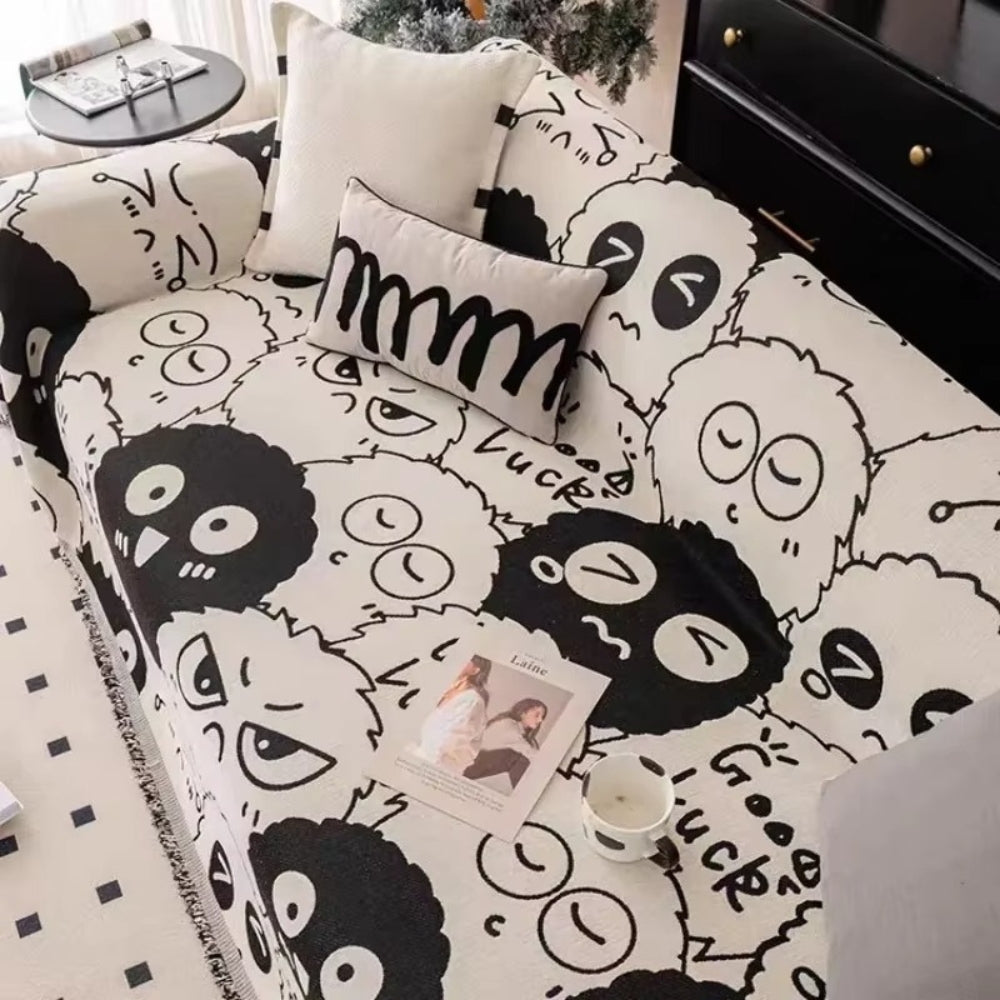 Gremlin chenille-sofatrekk med tegneseriemotiv