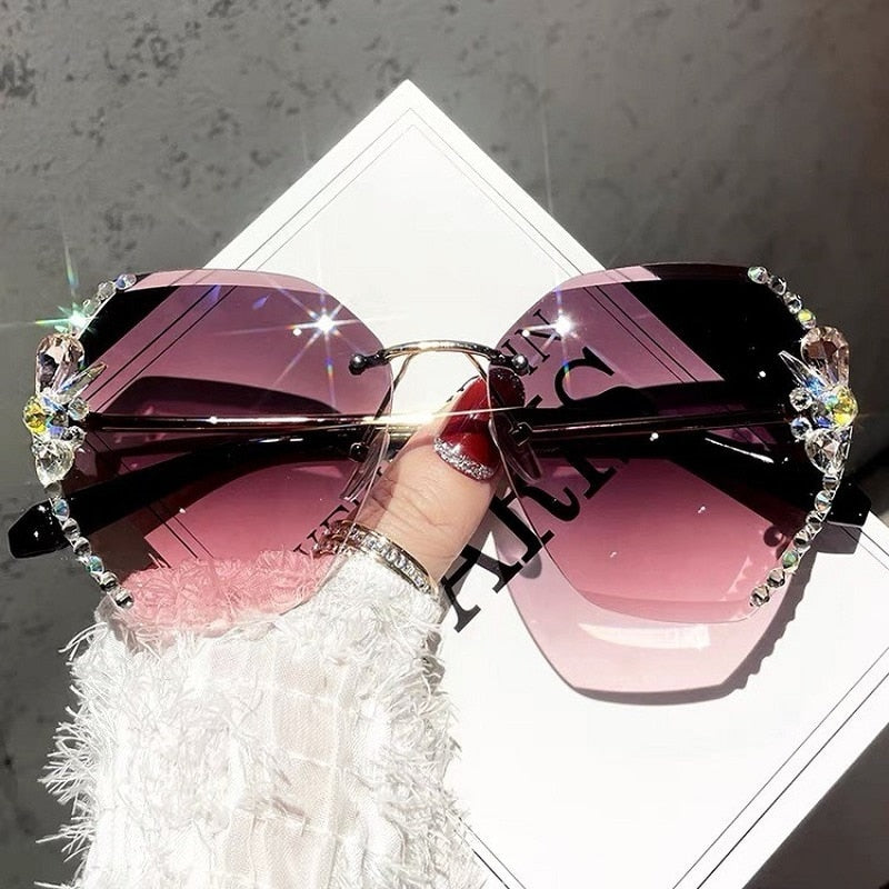Rhinestone solbriller uden stel
