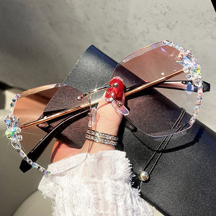 Rhinestone solbriller uden stel